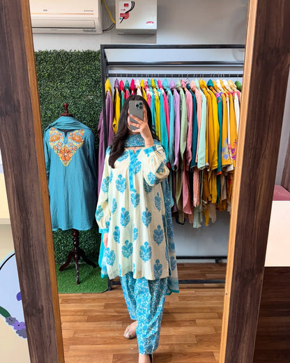 Printed Cotton Suit Sets Now in Four Striking Colors!  Primary Text