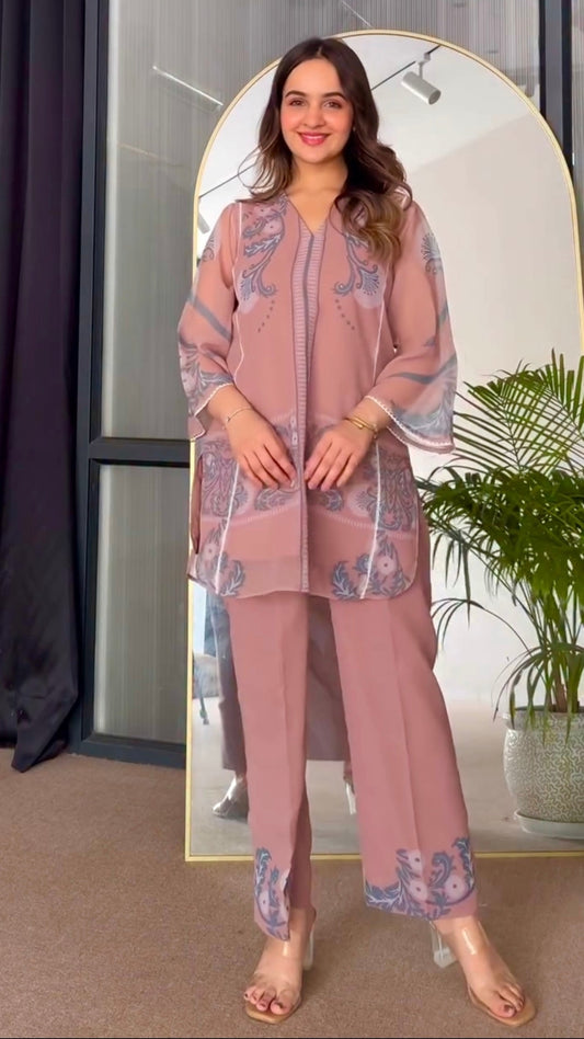 🌸 Soft Hues, Bold Style – Mauve Printed Co-ord