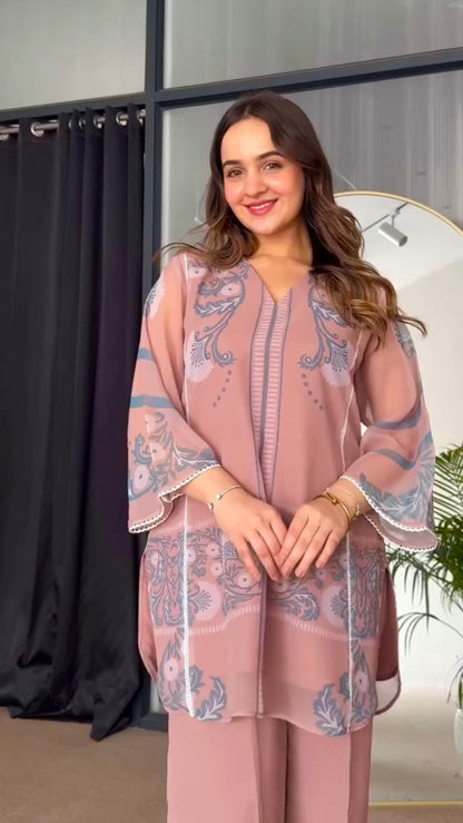 🌸 Soft Hues, Bold Style – Mauve Printed Co-ord