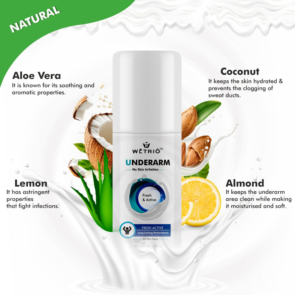Underarm Care – Fresh & Active | Coconut, Aloe Vera, Lemon & Almond | 50 ml