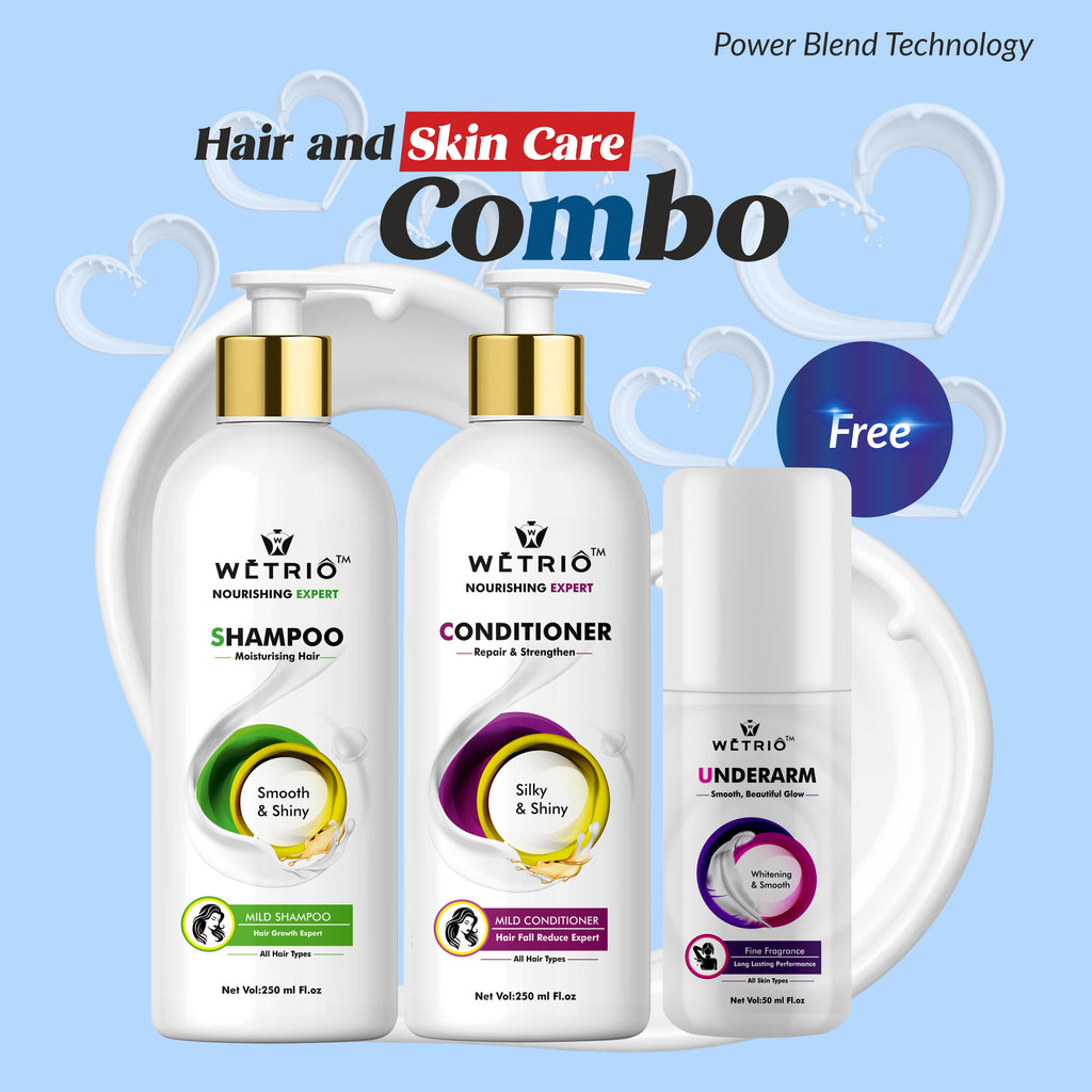Hair & Skin Care Combo – Shampoo, Conditioner & Underarm Care
