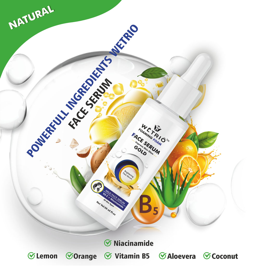 Foaming Face Serum – Gold | Brightening Face Serum with Vitamin C & Niacinamide